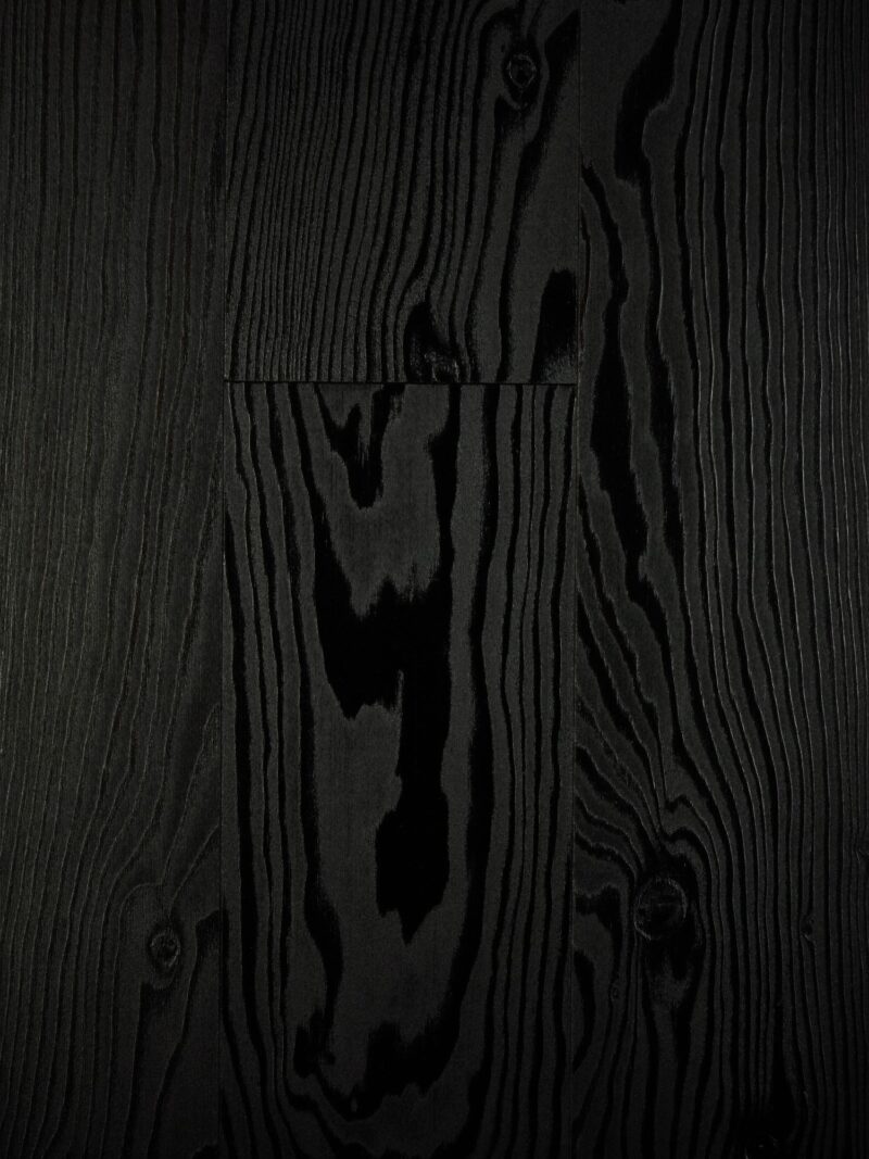 brushed douglas fir flooring in a jet-black finish