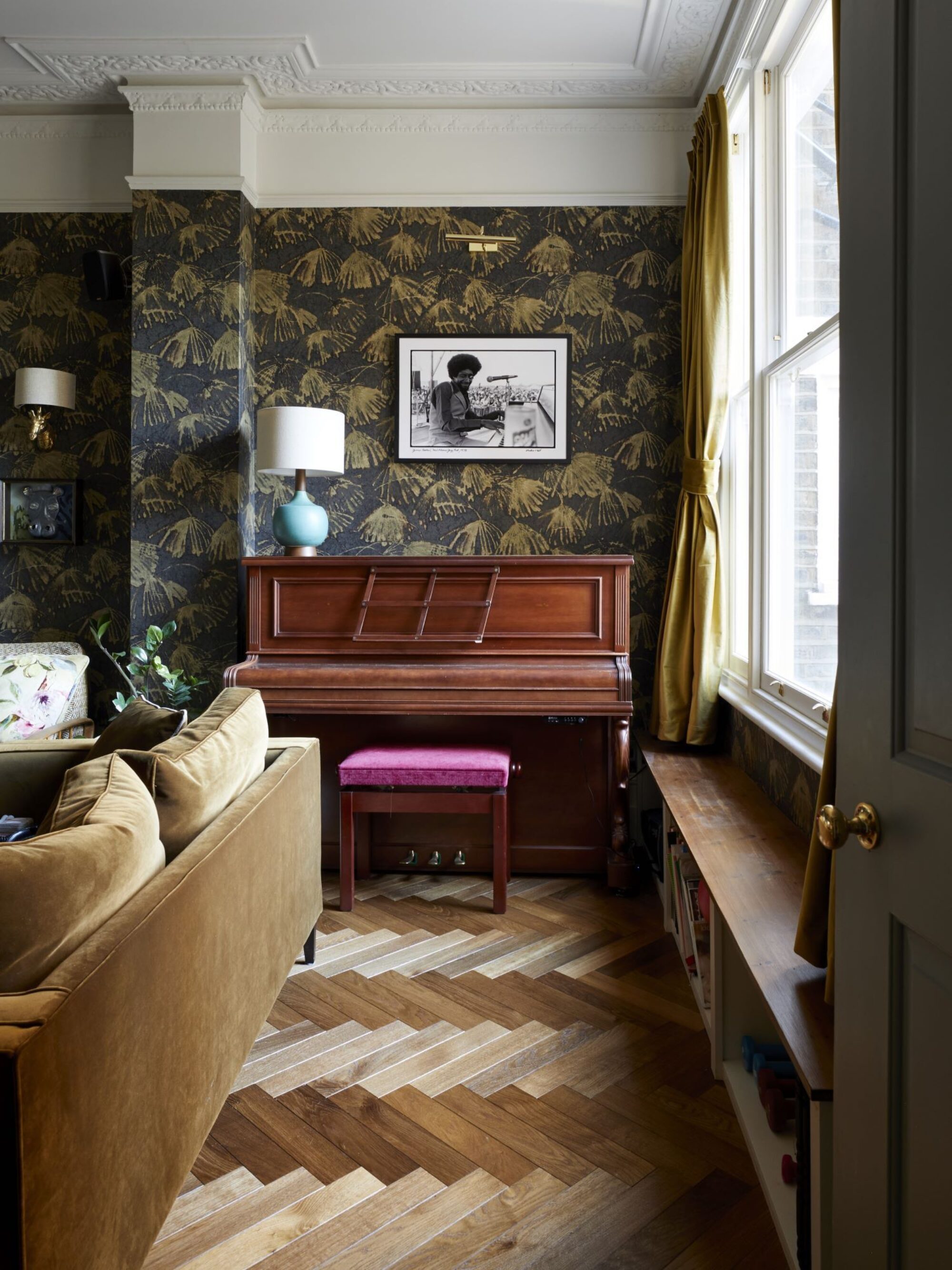 dalton herringbone flooring in living room