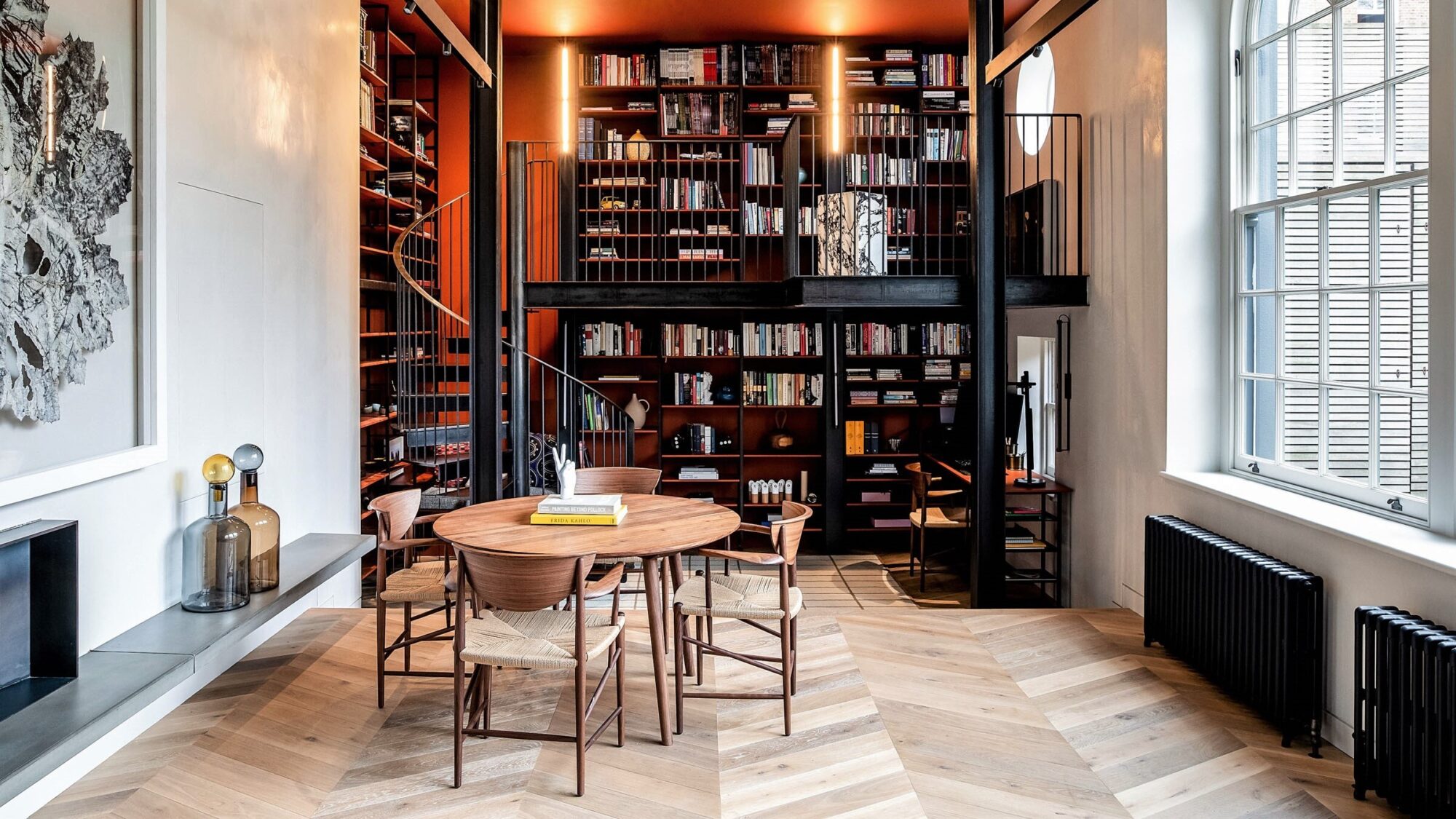 modern parquet in library