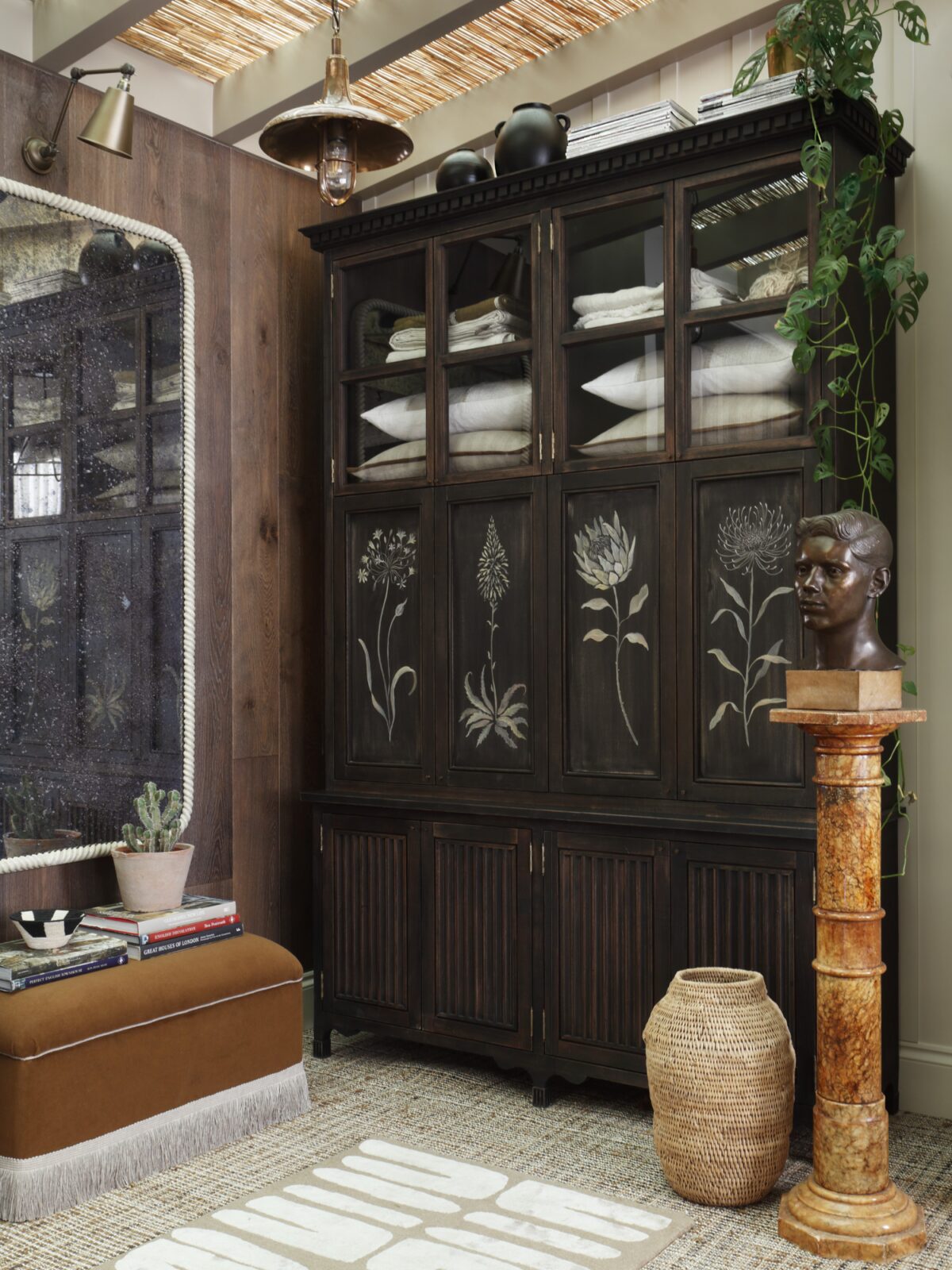 landmark compton oak wall cladding in dressing area
