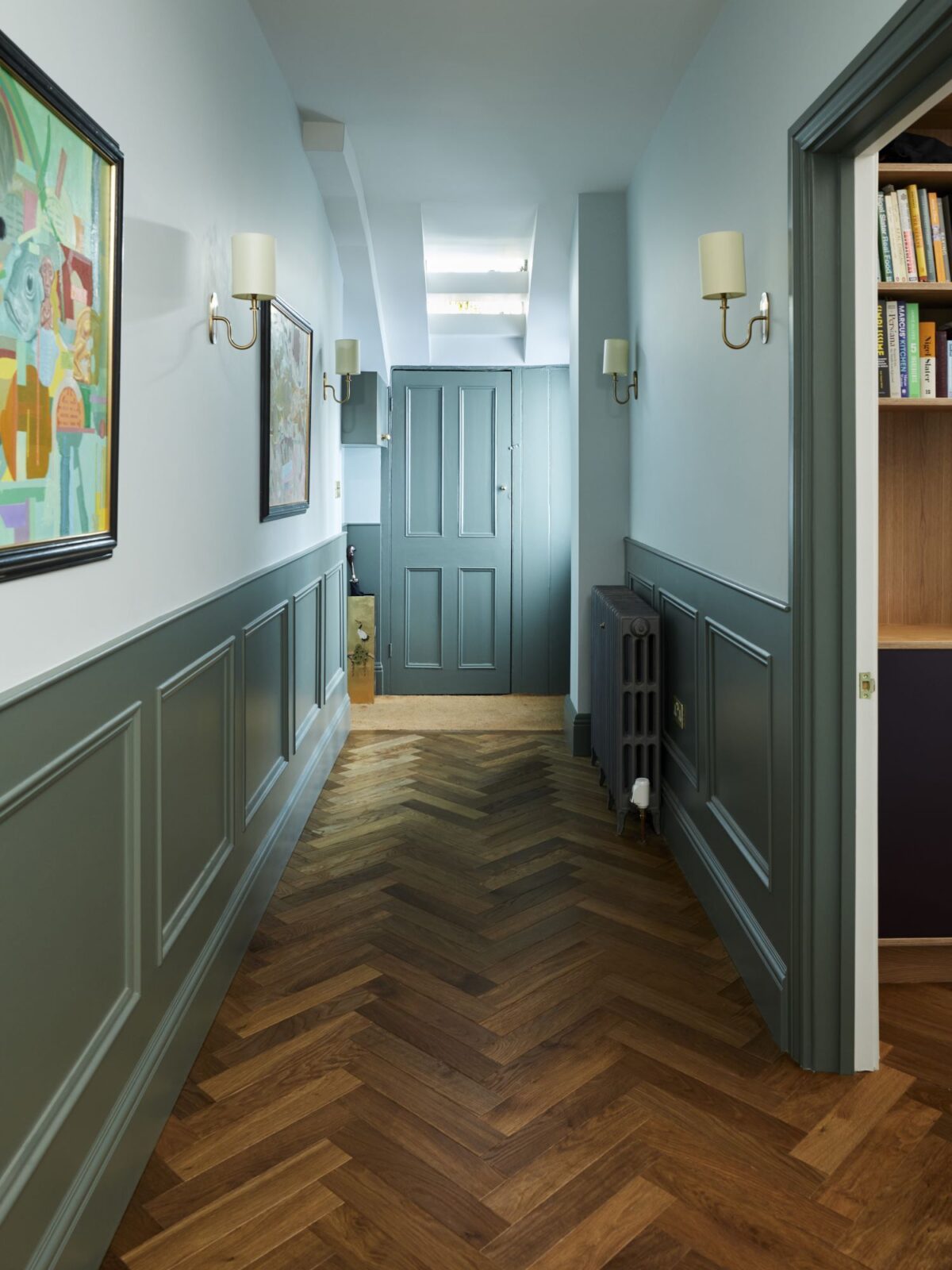 dalton herringbone flooring in hallway