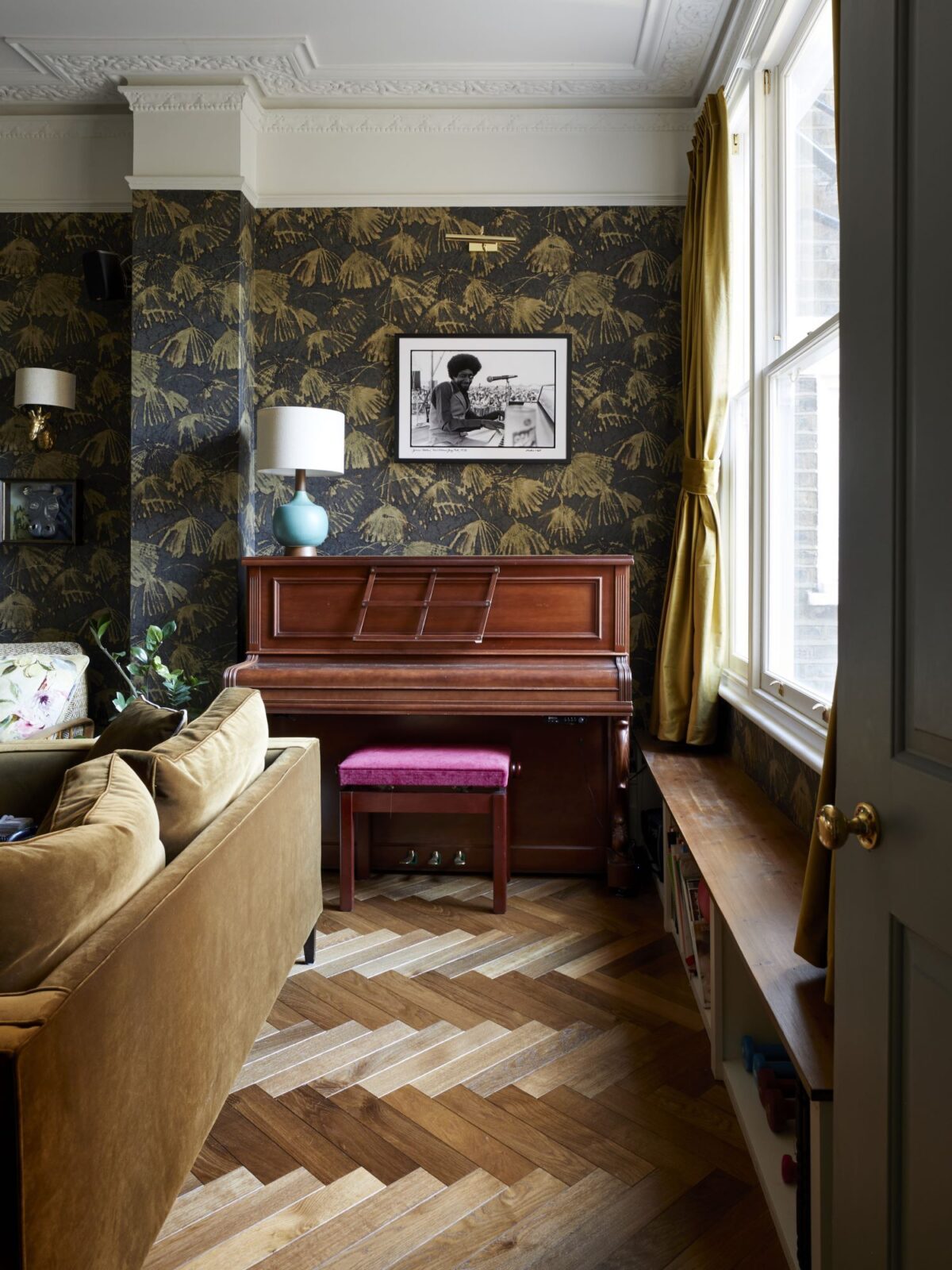 dalton herringbone flooring in living room