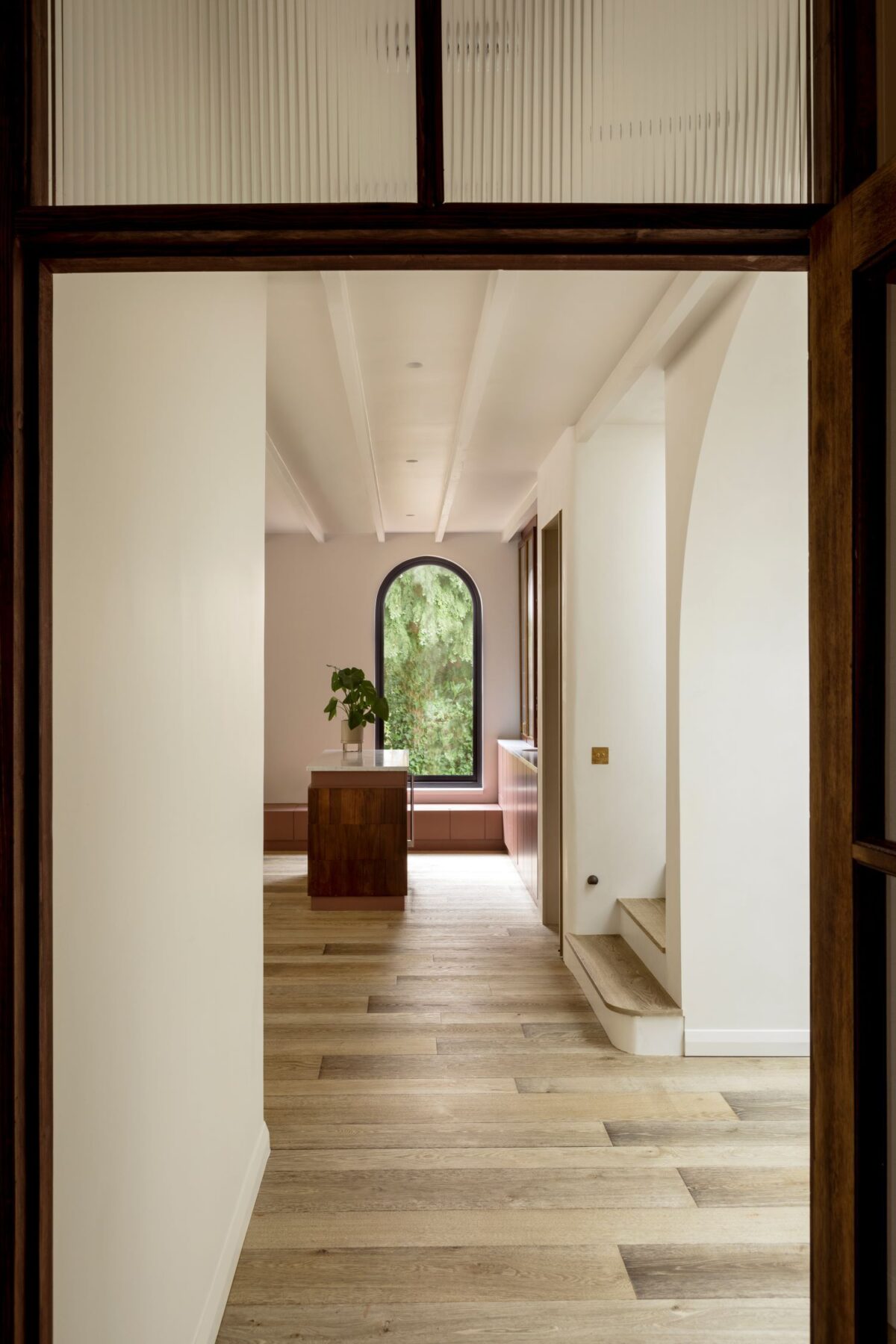 textured magma pacaya oak flooring in the bar area