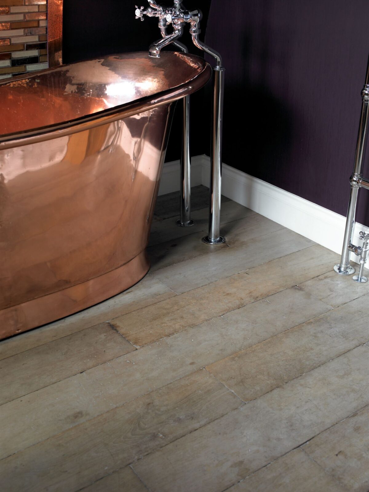 copper bath on old pimlico modern rustic flooring