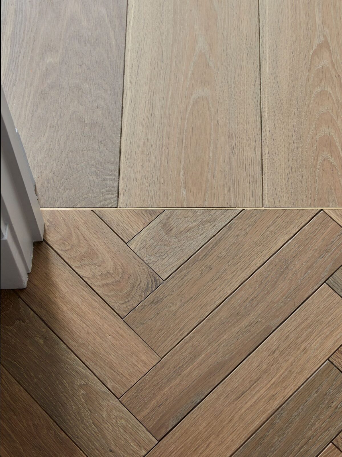 Oversized Herringbone Parquet For A Stylish Duplex Refurb