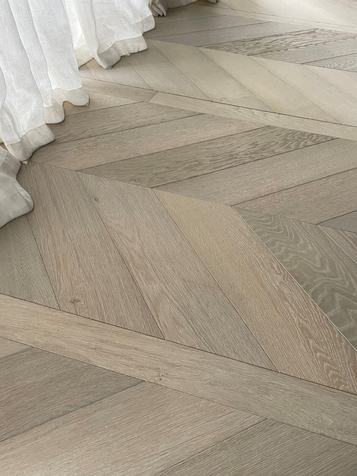 light chevron floor by the window