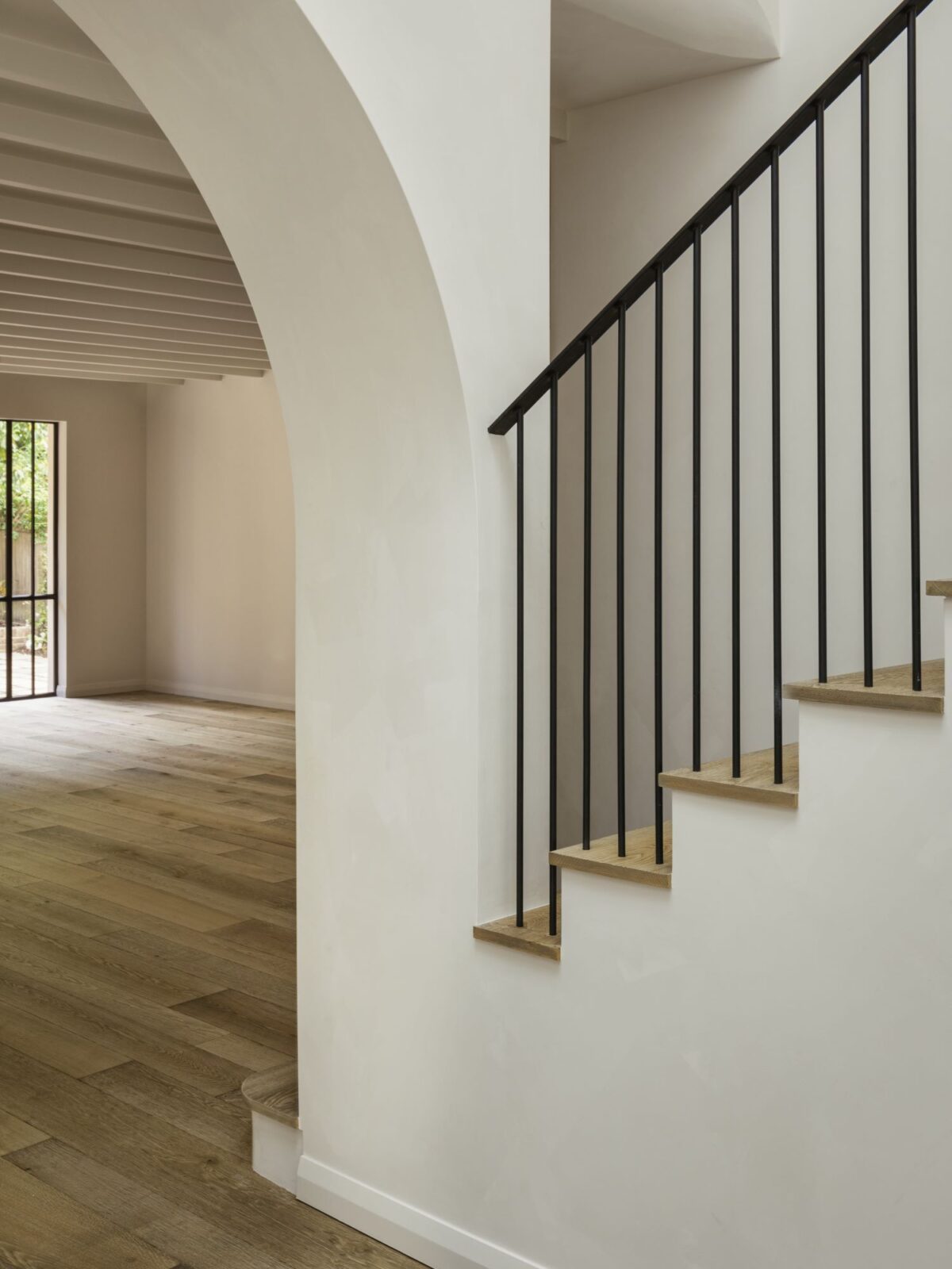 textured magma pacaya oak floor in hallway side on view of stairs