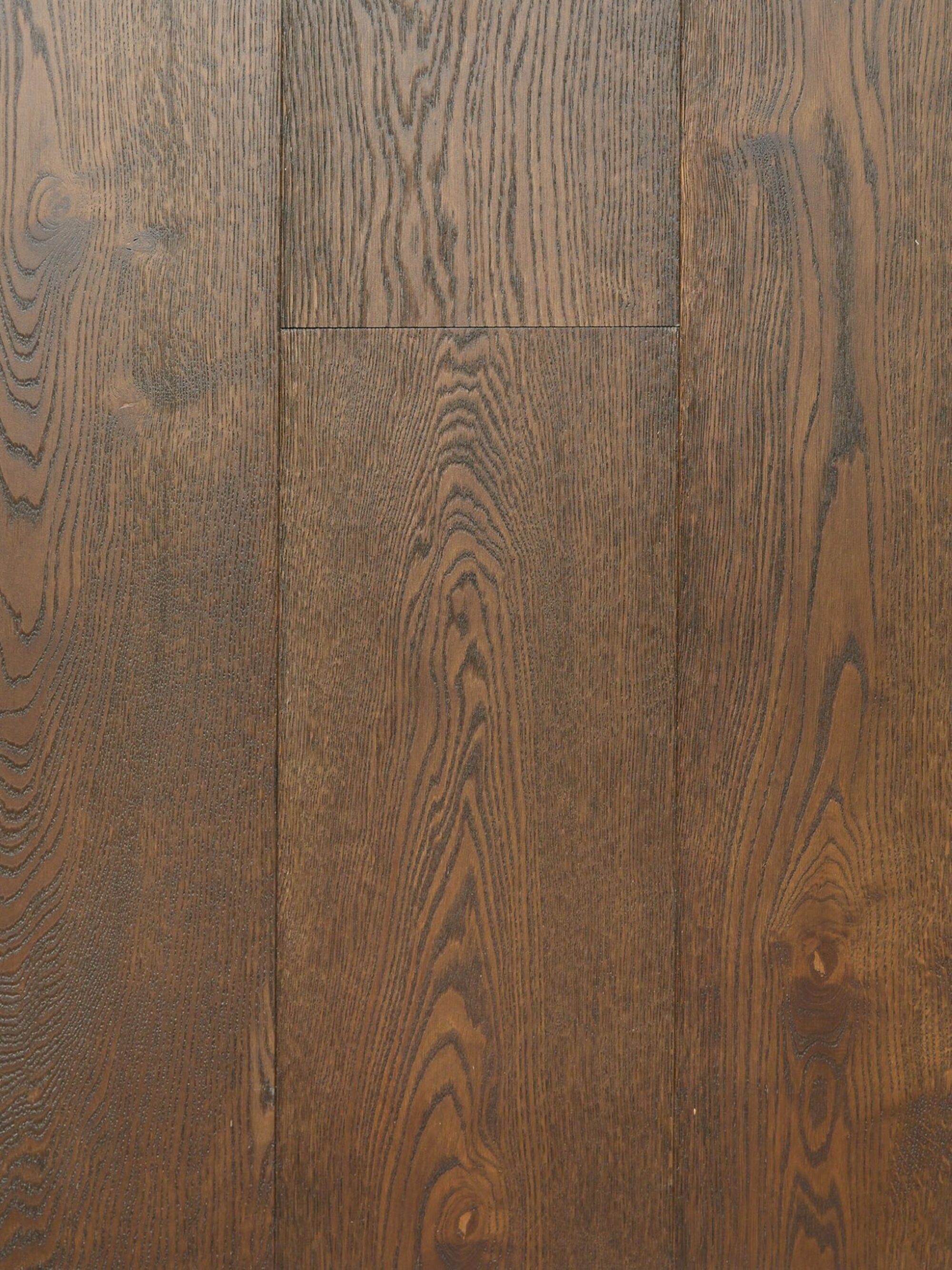 Rich, reddish dark brown engineered oak flooring