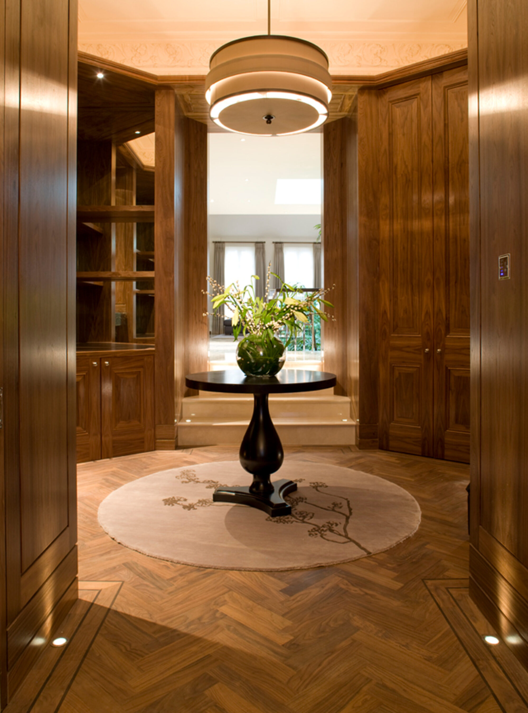 American black walnut herringbone with border