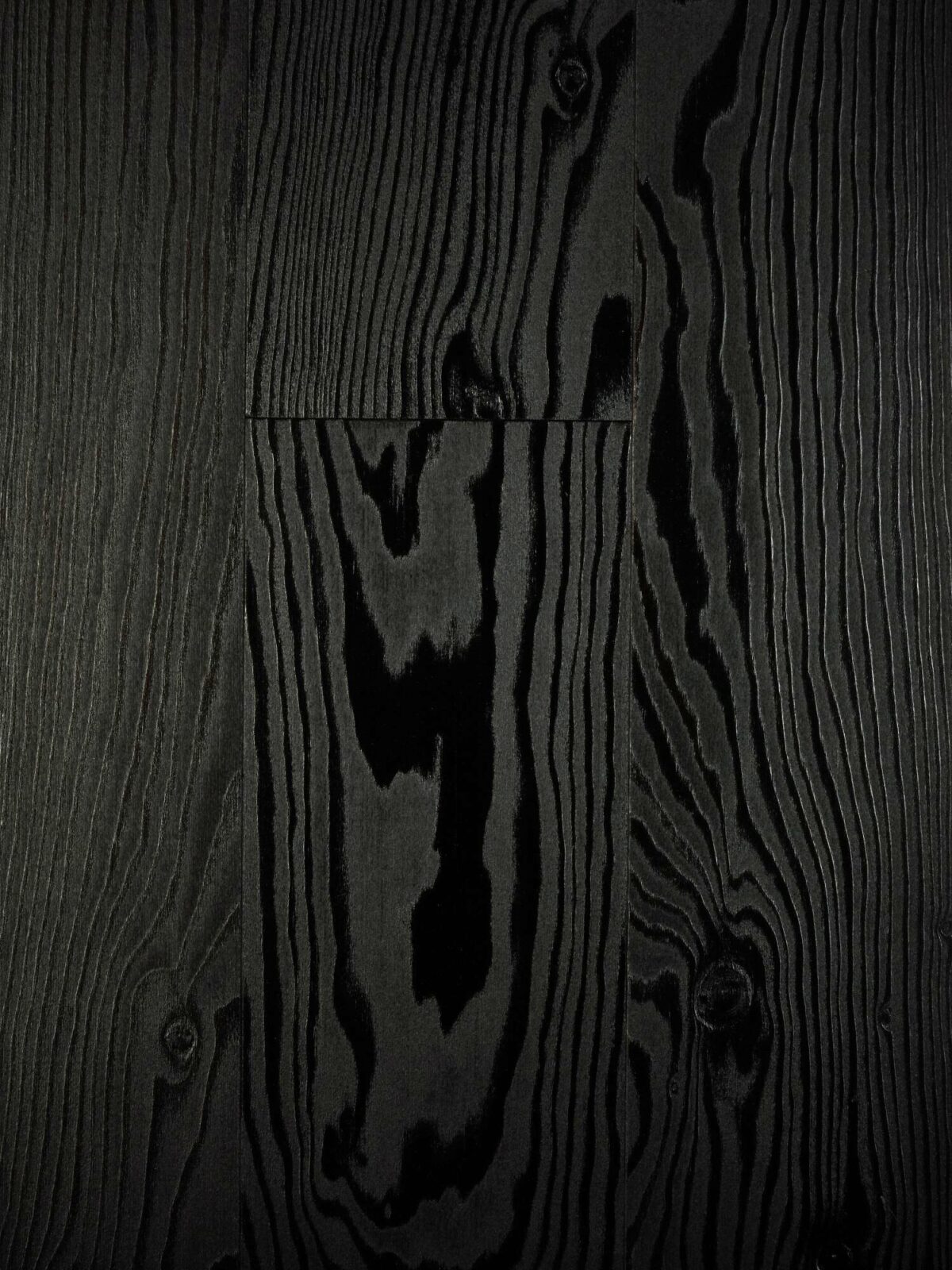 brushed douglas fir flooring in a jet-black finish