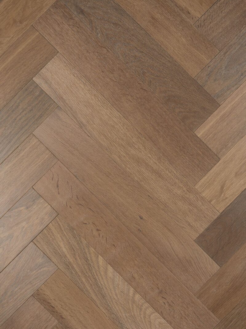 Contemporary greyish brown strata glen oak herringbone parquet flooring