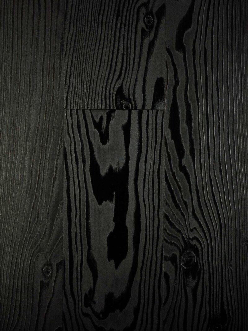 brushed douglas fir flooring in a jet-black finish