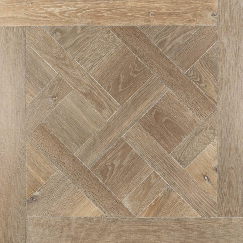 Modern neutral Landmark Dyrham oak Versailles parquet panel flooring as used in luxury developments by banda property