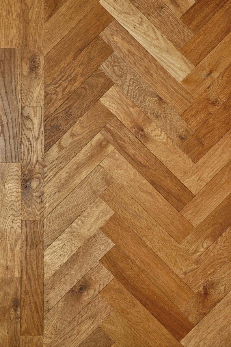 landmark standon herringbone parquet oak flooring with double border