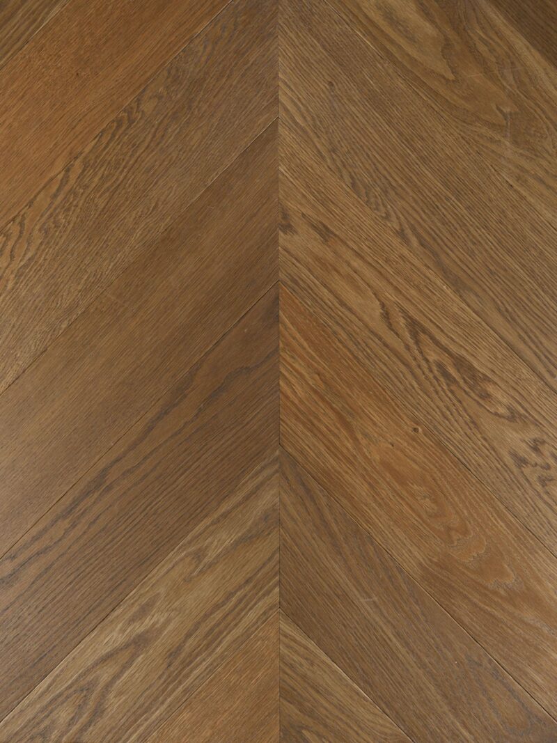 Rich dark Strata Palisades oak chevron parquet flooring