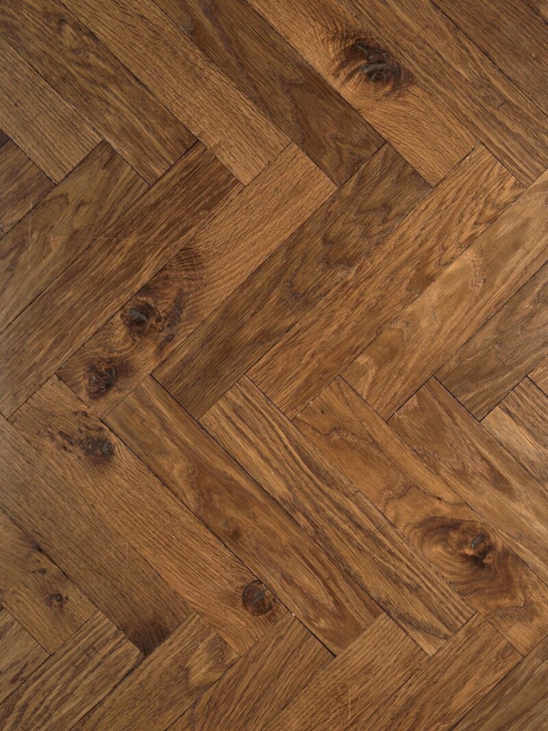 dark brown landmark tatton oak herringbone parquet flooring