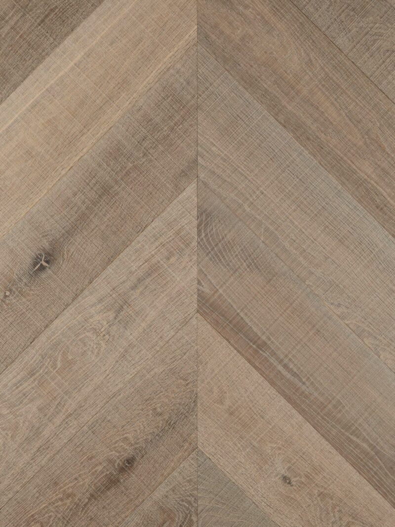 neutral textured tate bute band sawn chevron parquet oak flooring